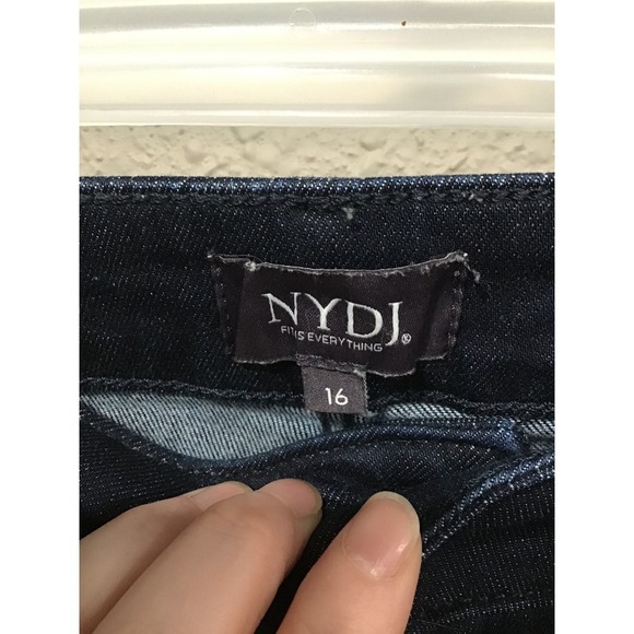 NYDJ Marilyn Straight Jeans Women's 16 Dark Wash Lift Tuck Stretch Shaping Denim - Picture 4 of 9